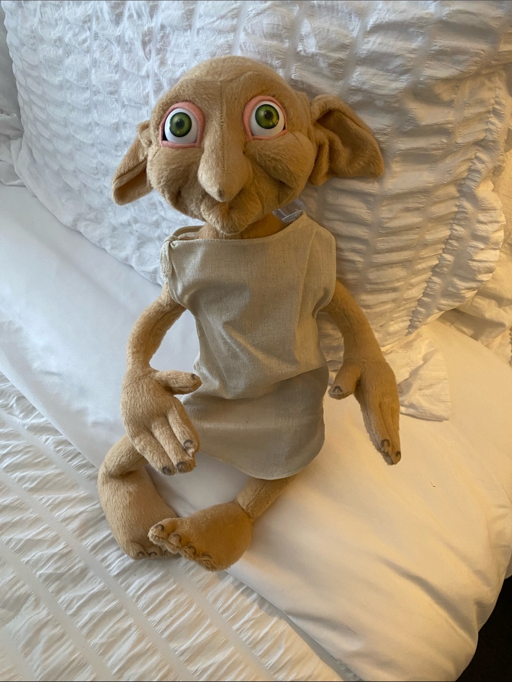 Tan Plush Fantasy Character Doll with Green Eyes -